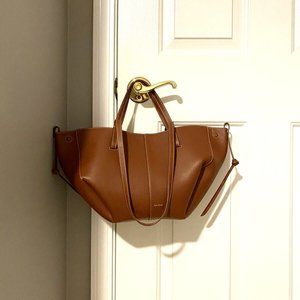 POLENE Mini Cyme Tote Bag in Cognac